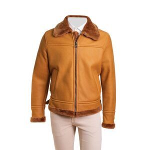 Hettabretz Leather Belted Shearling Overcoat